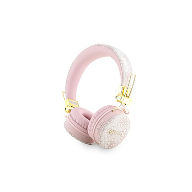 Guess Casque Audio Bluetooth 5.3 Compatible Siri Certifié IPX4 Motif 4G Rose