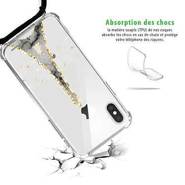 Avis LaCoqueFrançaise Coque cordon iPhone X/Xs noir Dessin Illumination de paris