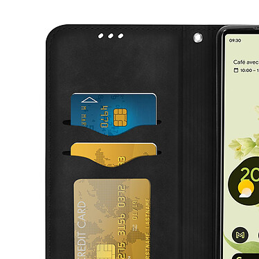 Avizar Étui Portefeuille pour Google Pixel 6a Porte-cartes Soft-touch Clapet aimanté  noir pas cher