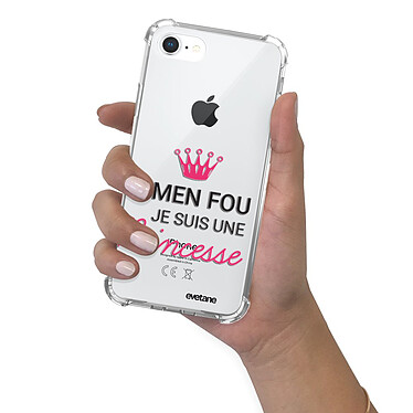 Evetane Coque iPhone 7/8/ iPhone SE 2020 anti-choc souple angles renforcés transparente Motif Je suis une princesse pas cher