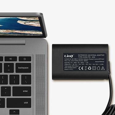 LinQ Chargeur Secteur Puissance 45W Câble Connecteur USB-C Compact  noir pas cher
