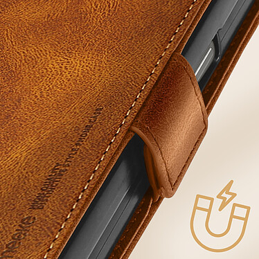 Acheter Avizar Coque Clapet pour Samsung Z Fold 5 Portefeuille Anti RFID Vintage marron clair