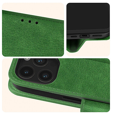Acheter Avizar Étui pour iPhone 15 Pro Max Clapet Portefeuille Support Vidéo  Vert