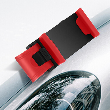 Avizar Support Voiture Smartphone Fixation Volant Design Compact Rouge et Noir pas cher