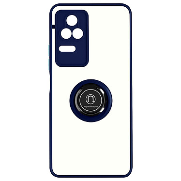 Avizar Coque pour Xiaomi Poco F4 5G Bi-matière Bague Métallique Support Vidéo  bleu