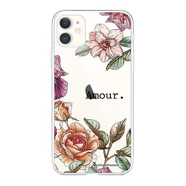 LaCoqueFrançaise Coque iPhone 11 silicone transparente Motif Amour en fleurs ultra resistant