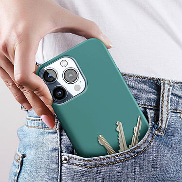 Avis Avizar Coque pour iPhone 15 Pro Max Silicone Semi-rigide Finition Douce au Toucher Fine  Vert foncé