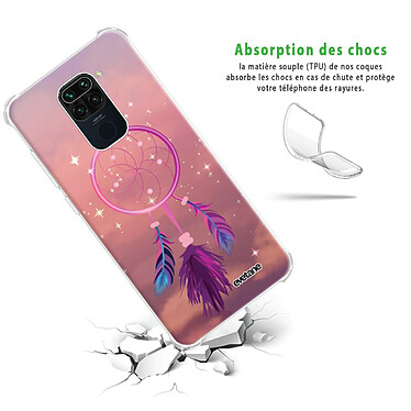 Avis Evetane Coque Xiaomi Redmi Note 9 anti-choc souple angles renforcés transparente Motif Attrape rêve rose