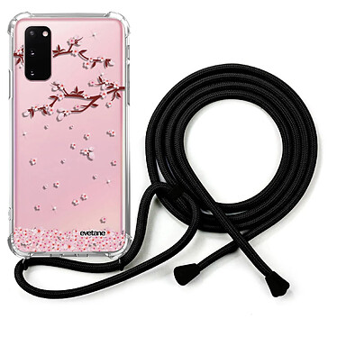 Evetane Coque cordon Samsung Galaxy S20 Dessin Chute De Fleurs