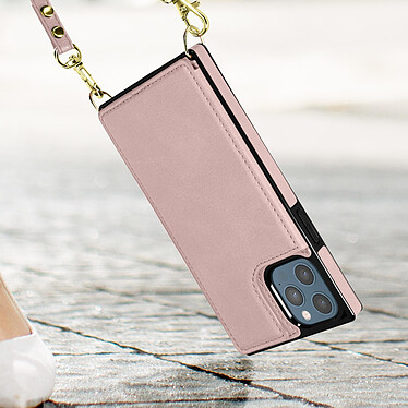 Acheter Avizar Coque Cordon iPhone 12 Pro Max Multifonction Avec Lanière - Rose Gold