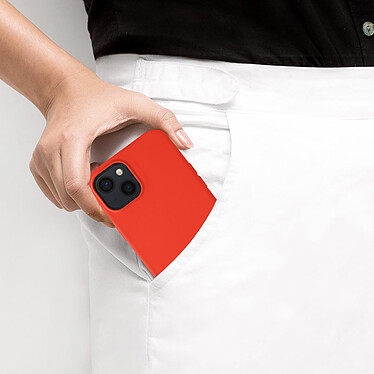 Avizar Coque iPhone 13 Silicone Semi-rigide Finition Soft-touch corail pas cher