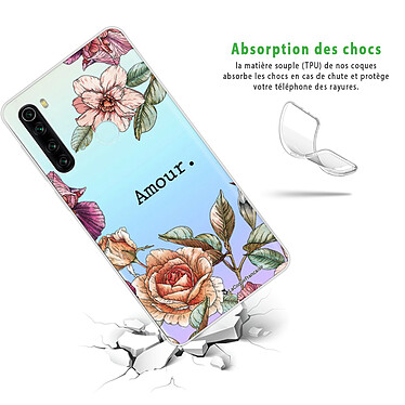 Avis LaCoqueFrançaise Coque Xiaomi Redmi Note 8 T 360 intégrale transparente Motif Amour en fleurs Tendance
