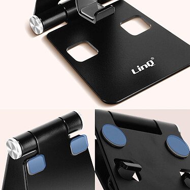 Avis LinQ Mini Support Bureau Noir Pliable  pour Smartphone, Ultra Compact