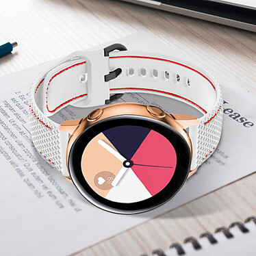 Avis Avizar Bracelet pour Galaxy Watch 5 / 5 Pro / 4 Silicone Coutures Bicolore  Blanc / Rouge