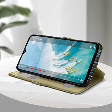 Avizar Housse Samsung Galaxy A32 avec Double Fenêtre Support Vidéo doré pas cher