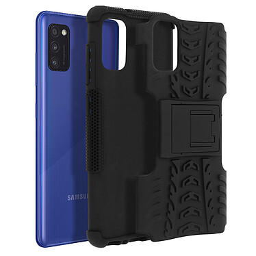 Avizar Coque Samsung Galaxy A41 Protection Bi-matière Antichoc Béquille Support Noir