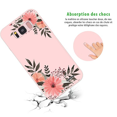 Avis Evetane Coque Samsung Galaxy S8 Silicone Liquide Douce rose pâle Fleurs roses