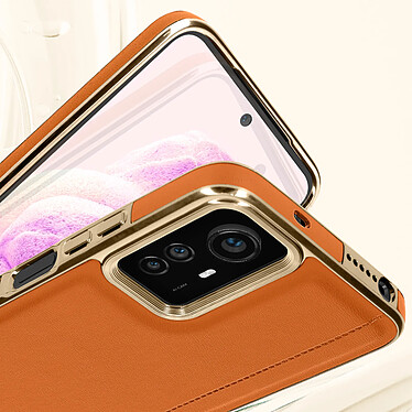 Acheter Avizar Coque pour Xiaomi Redmi Note 12S Semi-rigide Effet Cuir Contour Souple Camel