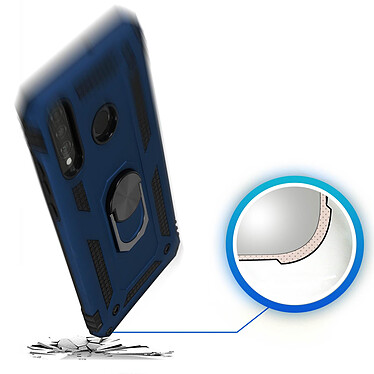 Avizar Coque Huawei P30 Lite Bi matières Bague Support Vidéo bleu nuit pas cher