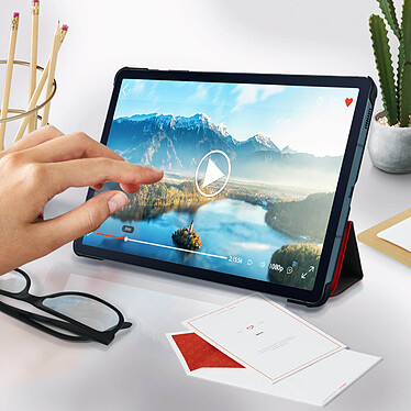 Avis Avizar Étui Samsung Galaxy Tab S6 Lite Clapet Support Vidéo Design Fin rouge
