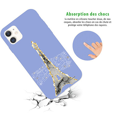 Avis LaCoqueFrançaise Coque iPhone 11 Silicone Liquide Douce lilas Illumination de paris