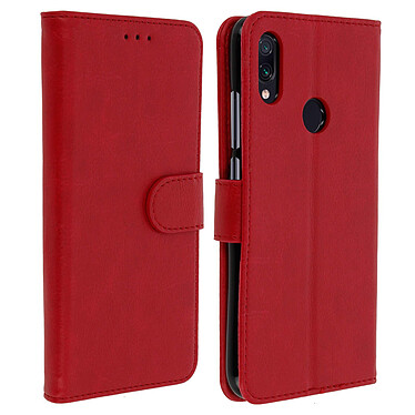 Avizar Housse Xiaomi Redmi Note 7 Étui Portefeuille Support Stand - rouge
