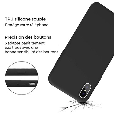 Acheter LaCoqueFrançaise Coque iPhone X/XS Silicone Liquide noir avec vitre de protection en verre trempé