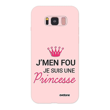 Evetane Coque Samsung Galaxy S8 Silicone Liquide Douce rose pâle Je suis une princesse