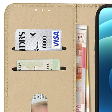Avizar Étui pour Apple iPhone 12 Mini Clapet Portefeuille Support Vidéo  Or pas cher