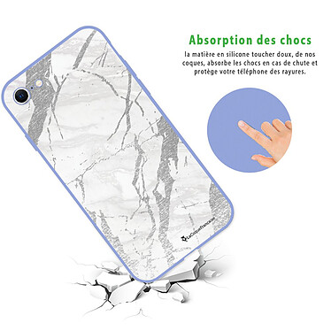 Avis LaCoqueFrançaise Coque iPhone 7/8/ iPhone SE 2020 Silicone Liquide Douce lilas Marbre gris