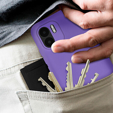 Avizar Coque pour Xiaomi Redmi A1 et A2 Silicone Semi-rigide Finition Soft-touch Fine  violet pas cher