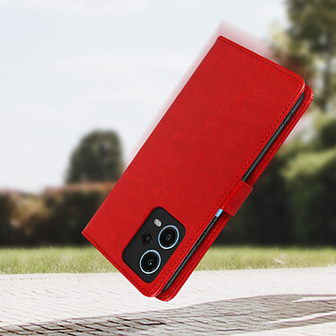 Acheter Avizar Étui pour Xiaomi Redmi Note 12 4G et 5G Porte-Carte Support Languette Magnétique  Rouge