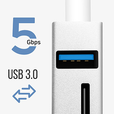 Avizar Hub USB C 5 en 1 3 Ports USB et Lecteur carte SD Micro-SD  Argent pas cher