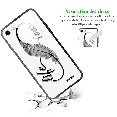 Avis Evetane Coque iPhone 7/8/ iPhone SE 2020/ 2022 Coque Soft Touch Glossy Love Life Design