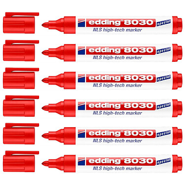 EDDING Marqueur NLS High-tech 8030 Inoxydable Rouge Pointe Ronde 1,5-3 mm x 6