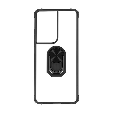 Avizar Coque pour Samsung Galaxy S21 Ultra Bi-matière Bague Métallique Fonction Support Noir