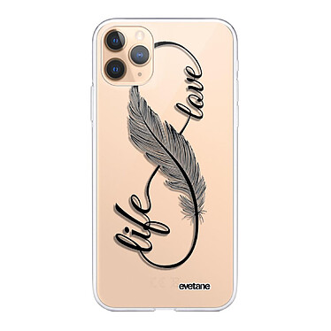 Evetane Coque iPhone 11 Pro Max silicone transparente Motif Love Life ultra resistant