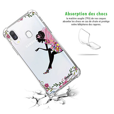 Avis Evetane Coque Samsung Galaxy A40 anti-choc souple angles renforcés transparente Motif Fée Fleurale