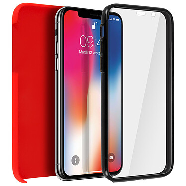 Avizar Coque iPhone X / XS Protection Silicone + Arrière Polycarbonate - Rouge