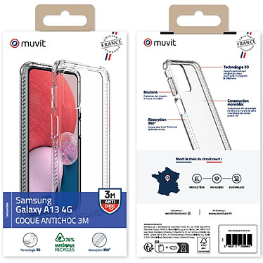 Avis Muvit Coque pour Samsung Galaxy A13 4G RENFORCEE ANTICHOC 3M Transparent