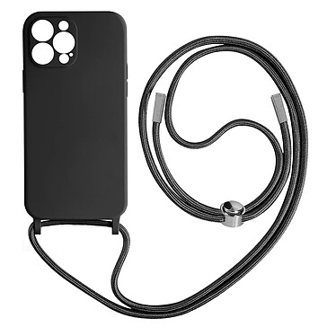 Avizar Coque Cordon pour Apple iPhone 13 Pro Semi-rigide Lanière Tour du Cou 80cm  noir