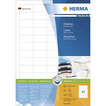 HERMA étiquettes universelles PREMIUM, 70 x 41 mm, blanc