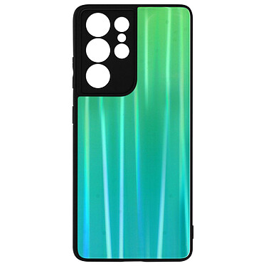 Avizar Coque Samsung Galaxy S21 Ultra Hybride Holographique Brillant Fine Légère Vert