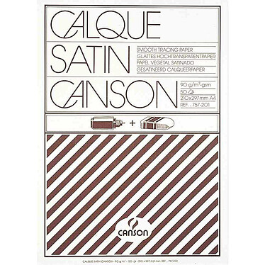CANSON Bloc papier calque satin lisse, 90 g/m2, 50 feuilles