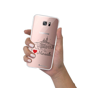 LaCoqueFrançaise Coque Samsung Galaxy S7 Edge 360 intégrale transparente Motif J'aime Marseille Tendance pas cher