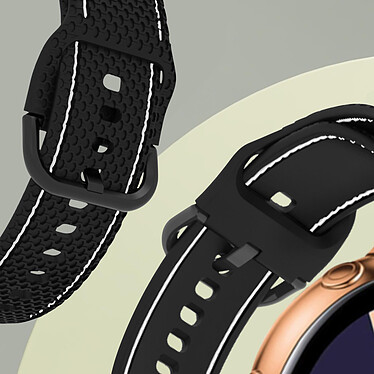 Acheter Avizar Bracelet pour Galaxy Watch 5 / 5 Pro / 4 Silicone Coutures Bicolore  Noir / Blanc