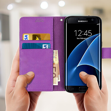 Avis Avizar Housse Samsung Galaxy S7 Edge Etui Portefeuille Fonction Stand Violet