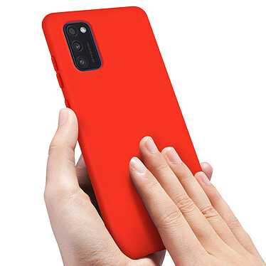 Avizar Coque Samsung Galaxy A41 Silicone Semi-rigide Finition Soft Touch Rouge pas cher