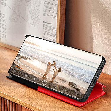Avis Avizar Étui Clear View pour Xiaomi 13 Pro Fenêtre Affichage Heure Support Vidéo  Rouge