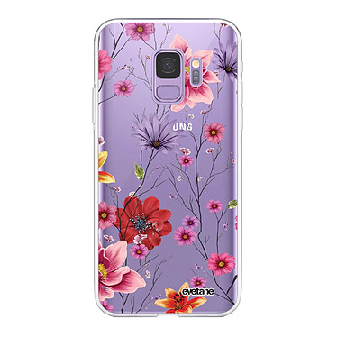 Evetane Coque Samsung Galaxy S9 360 intégrale transparente Motif Fleurs Multicolores Tendance